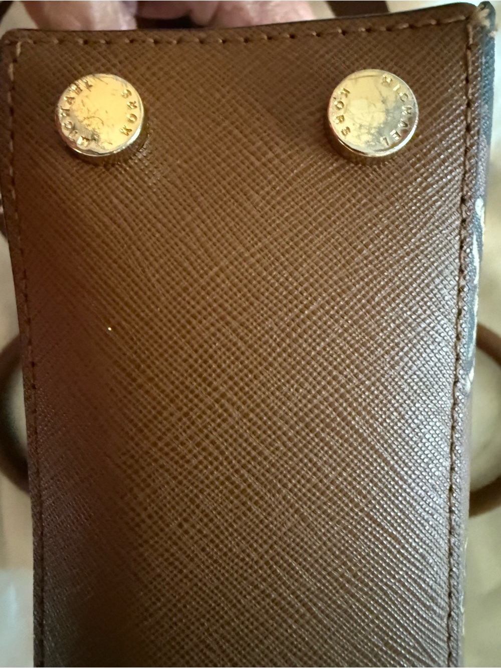 Michael Kors Brown Paisley Leather Top-Handle Satchel with Gold Hardware 2 Way - Picture 5 of 11